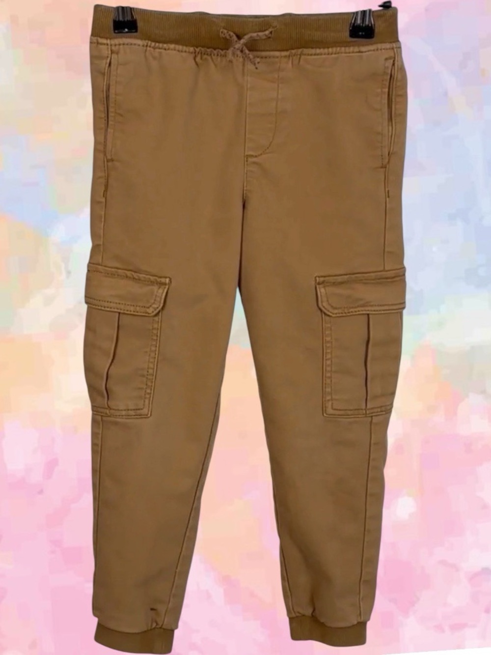👛(ANY 2/$15) H&M Pull On Cargo Joggers Drawstring Waist/Elastic Cuffs 5-6 VIDEO